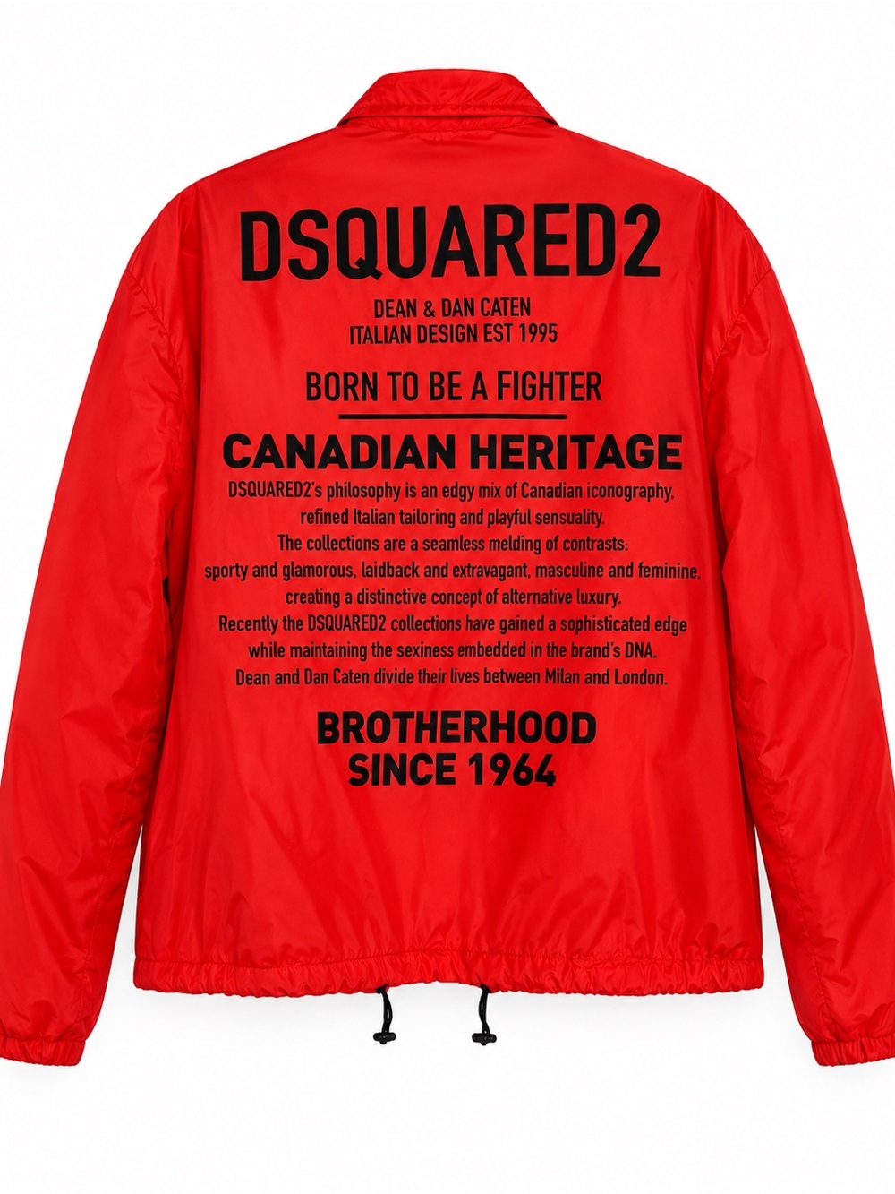 DSQUARED2 Bright Orange Windbreaker Men's Orange and Black Jacket
